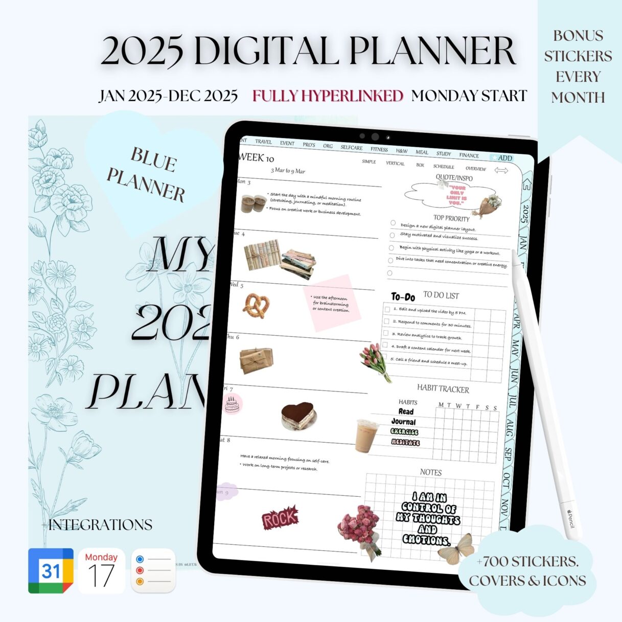 2025 BLUE DIGITAL PLANNER