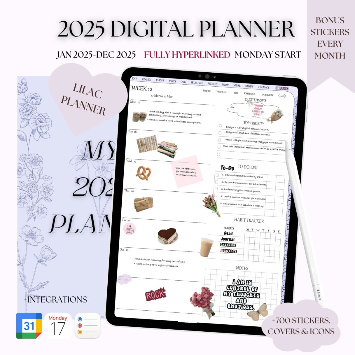 2025 LILAC DIGITAL PLANNER